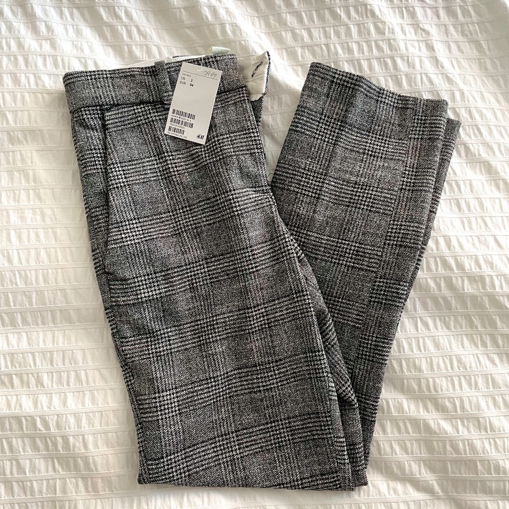 NWT - H&M Plaid Slacks Sz 2